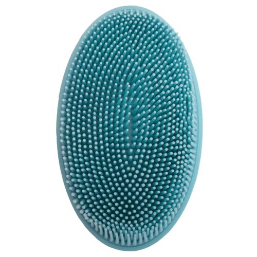 DNC Exfoliating Silicone Body Scrubber Shower Bath Body Brush loofah Easy to Clean, Lathers Well, Eco Friendly, Long Lasting (Blue - color: Blue