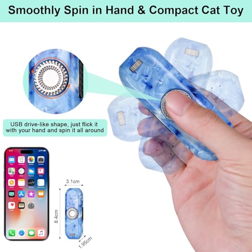 TBTeek Cat Toy, Finger Rotatable, 3 Modes, 5 Fun Patterns | Rechargeable, Portable Dog Cat Toy for Indoor Cats Chasing Exercise - size: 1pc finger rotatable