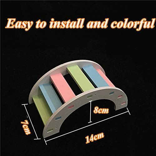 Hamster Toys Wood Bridge Rainbow Climb Kit and Exercise Wheel Jogging Running Silent Spinner Hamster Flying Saucer - color: Blue