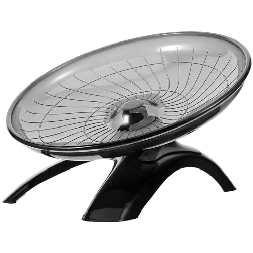 POPETPOP Silent Hamster Wheel 7.08 Inch Exercise Running Wheel for Small Pets Like Hamsters Gerbils Hedgehogs Quiet Spinning Toy for Cage Entertainment - color: Black