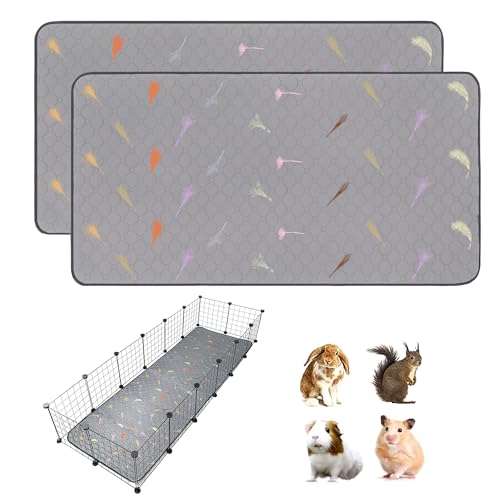 2Pcs Guinea Pig Cage Liners,Guinea Pig Fleece Cage Liners24''X72'' Super Absorbent Washable Pee Pads Reusable for Rabbit Hamster Chinchilla - size: 12 In 2x6(24" x 72") 2Pack