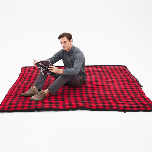 PO PO BEAR Zero Degree Sleeping Bag for Adults 100% Cotton Flannel Tall and Big - color: Black（0 F）, size: 84" x 40" Right Zip