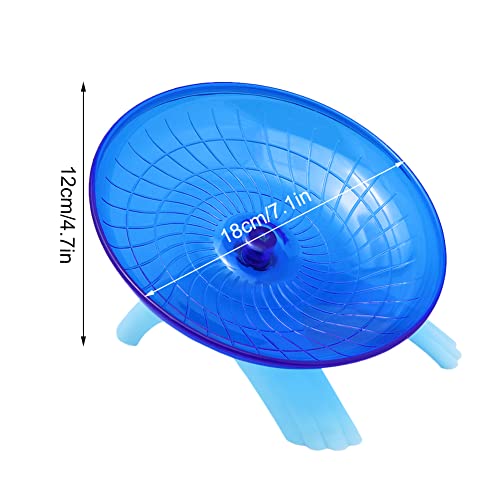 Litewoo Hamster Wheel Flying Saucer Exercise Toys, Silence Quite Spinner, for Gerbil Rat Mouse Mice Dwarf Hamster and Other Small Animal（Blue） - color: Dark Blue