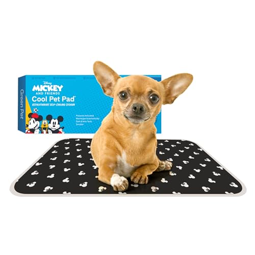 The Green Pet Shop Cool Pet Pad - Extra Small, Disney’s Mickey & Minnie Mouse - Self-Cooling, Pressure Activated Mat for Dogs & Cats from 0-8 lbs - Non-Toxic Gel, No Water Needed - color: Mickey & Minnie, size: X-Small