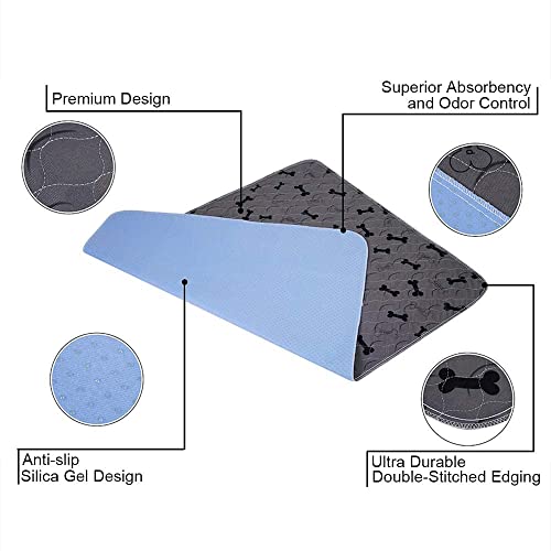 Washable Dog Pee Pads with Free Grooming Gloves,Non Slip Dog Mats with Great Urine Absorption,Reusable Puppy Pee Pads for Whelping,Potty,Training,Playpen - size: 36x48 Inch (Pack of 2)
