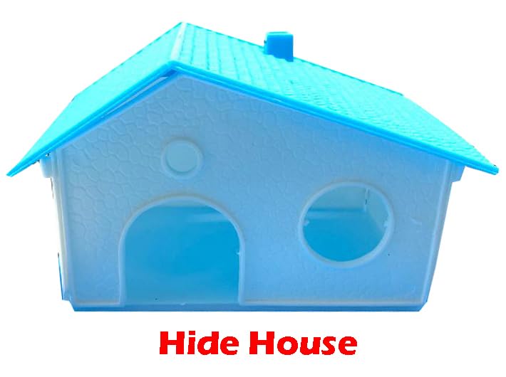 5-Floors Large Twin Tower Syrian Hamster Rodent Gerbil Mouse Mice Rat Home Cage with Crossover Tube Tunnel Expansible and Customizable with Hide House Running Wheel Food Dish Water Bottle - color: Blue