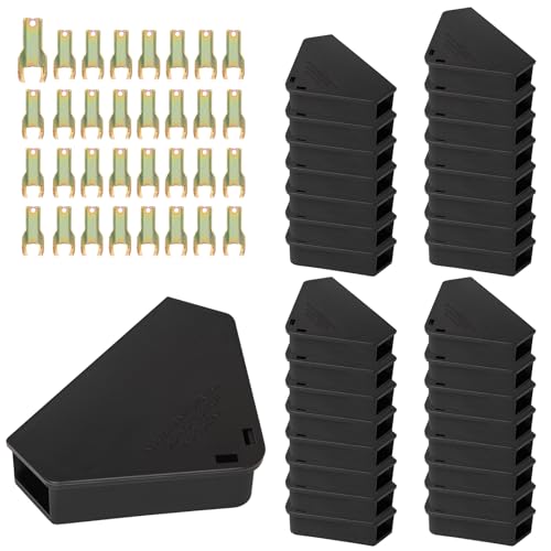 Mouse Station with Keys Black 32 Pack, Key Required Mouse Stations, Mice Stations, Keeps Children and Pets Safe Indoor & Outdoor - color: Black, size: 32 pack