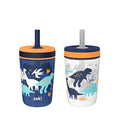 Zak Designs Kelso Toddler Cups For Travel or At Home, 15oz 2-Pack Durable Plastic Sippy Cups With Leak-Proof Design is Perfect For Kids (DinoRoar, Zaksaurus) | BPA Free, Plastic, Sippy Cups, Cup Holder Friendly, Dishwasher Safe, Easy to Clean, Dinosaur, F