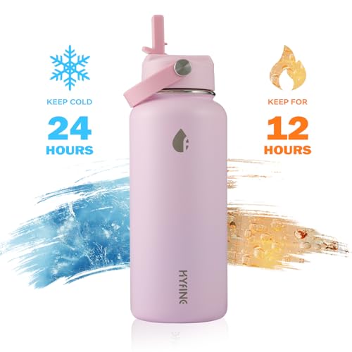 32oz Insulated Stainless Steel Water Bottle with Straw Lid Lager Capacity - color: Pink