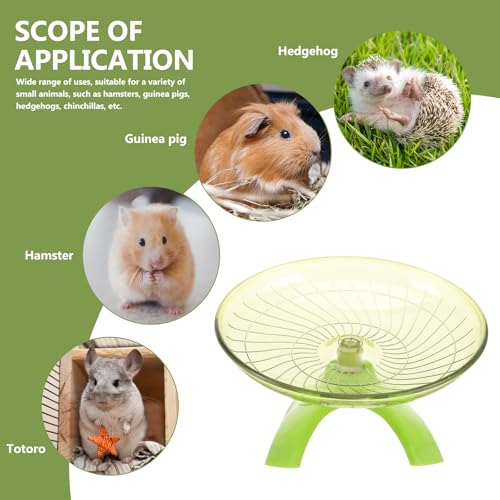 POPETPOP Silent Hamster Running Wheel 7.08-Inch Flying Saucer Exercise Wheel for Hamsters Gerbils & Hedgehogs Low-Noise Pet Toy for Cage Activity Smooth Round Edges Green - color: Light Green