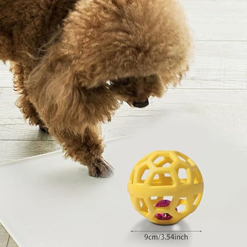 2PCS pet Bell Ball Toy,Suitable for Dogs, Cats, and Other Animals. Safe and Durable, bite-Resistant Design, Interactive Toy, Promotes Activity, an Essential Daily Plaything for Pets. - color: Orange