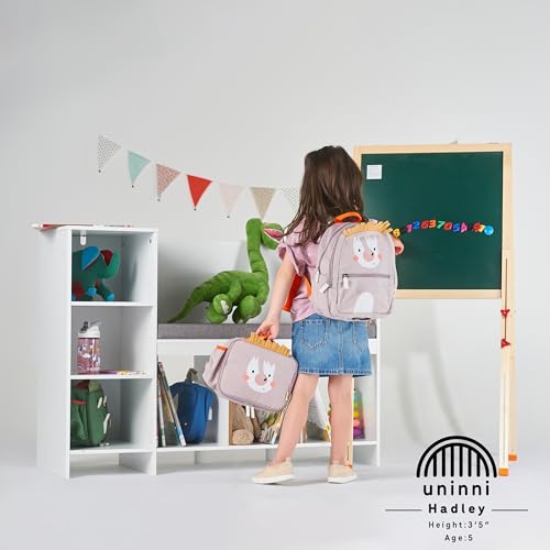 Toddler Lunch Bag for Girls and Boys, Lunch Box for Kids Ages 2–5, Fully Insulated with Padded Handle, Storage Pocket and Water Bottle Pocket, Lightweight, Easy to Clean, BPA-Free - Hedgehog