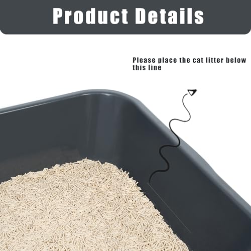 Extra Large Low Entry ABS Cat Litter Box, Black, 24" L x 20" W, 1 Pack | Durable low entry litter box, non-stick, odor-free, ideal for seniors, kittens, rabbits, large cats and multi-pet homes. - color: Black, size: Large (Pack of 1)