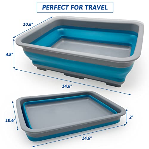 Fhiny Open Cat Litter Box, Kitten Potty Pan Semi-Enclosed Foldable Waterproof Travel Toilet Low Entrance for Indoor Cats Small Pet Kitty Rabbit Supplies Easy to Clean and Assemble - color: Blue-S