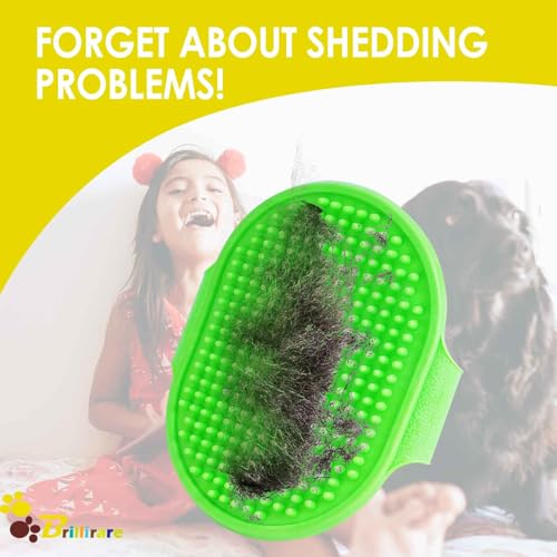 2 Pack Dog Grooming Brush, Premium Soft Silicone Pet Bath Brushes with Adjustable Handle, Shampoo Soothing Comb for Wet Dry Long Short Haired Dogs & Cats Massaging, Deshedding - color: 2 Pack