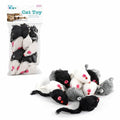 Penn-Plax Play Fur Mice Cat Toys, 12 Pack - Soft Polyester with Rattling Sound for Interactive Play, Exercise & Hunting - Lightweight Cat Toy Set for All Ages & Breeds - Black, White & Gray - 2 Inches