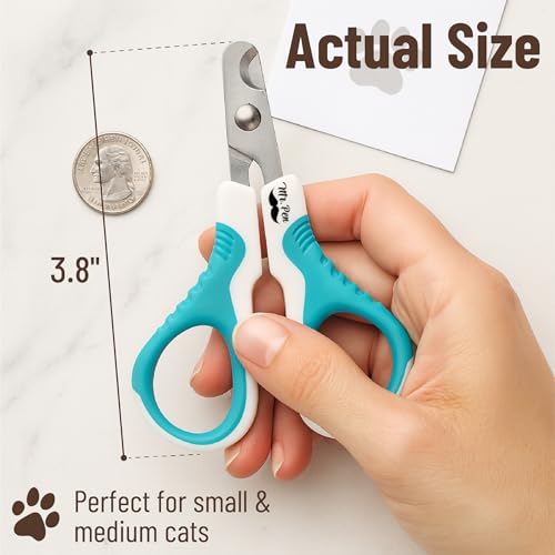 Mr. Pen- Cat Nail Clipper, Stainless Steel, Sharp Cat Claw Trimmer | Cat Claw Trimmer for Small and Medium Cats, Pet Nail Clipper with Sturdy Non Slip Handle - color: Blue