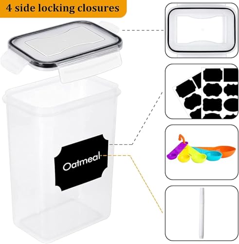 42pcs Airtight Containers, Clear Stackable Dry Food Storage | 42pk clear airtight containers with tight lids keep dry food fresh. Safe plastic, stackable for pantry kitchen storage - size: 42 pcs(46.32L)