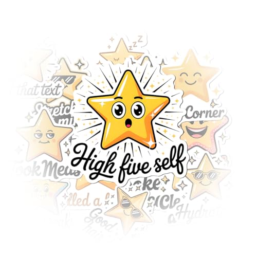 Podagree 60Pcs Gold Stars Sticker Positive Affirmation Stickers | Positive Achievement, Cute Gold Star Reward Vinyl Decals, Motivational Star Stickers, Gifts For Teachers, Students, Planners - color: Gold Star, size: 3in