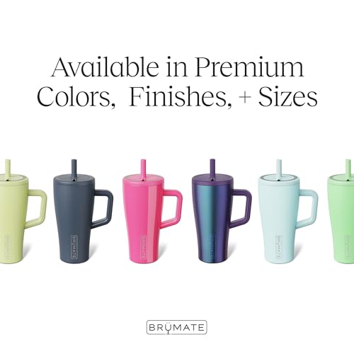 BrüMate Era 20 oz Tumbler with Handle and Straw | 100% Leakproof Insulated Tumbler with Lid and Straw | Made of Stainless Steel | Cup Holder Friendly Base | 20oz (Blue Agave) - color: Blue Agave, size: 20oz