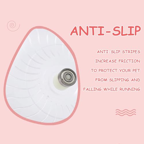 Hamster Flying Saucer Silent Running Wheel, 7 Inch, Suitable for Guinea Pigs, Hamsters, Hedgehogs and Other Small Animals to Ensure Safe Exercise (Pink) - color: Pink