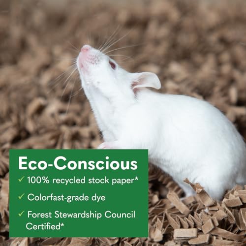 ECO Bedding 99% Dust Free Paper Bedding for Small Pets and Birds, Odor Control, 4.5 lb (Expands to 125 L) - size: 4.5