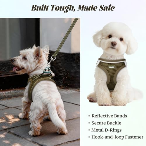 No Pull Dog Puppy Harness and Leash Set Reflective Mesh Vest Large - color: Army green, size: Large (Pack of 1)