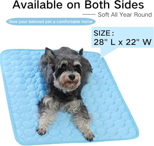 2025 New Dog Cooling Mat, Pet Cooling Mats, Summer Cool Pads Pet Mat Outdoor for Dogs & Cats, Pet Bed Mats Machine Washable (Blue, 70×55 cm | 28×22")