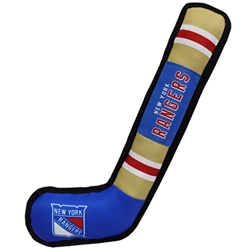 Pets First NHL New York Rangers Stick Toy for Dogs & Cats. Play Hockey with Your Pet with This Licensed Dog Tough Toy Reward!, 16 inches Long - color: New York Rangers, style: NHL Dog Tug Toy