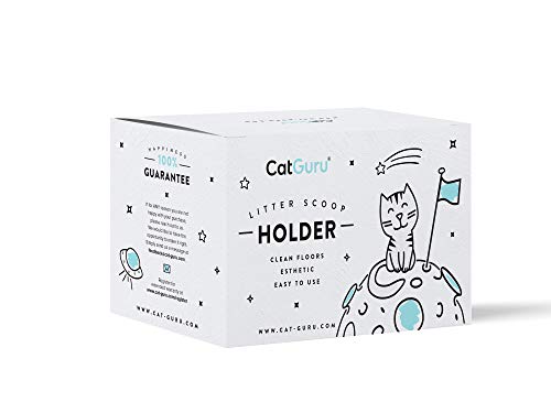 CatGuru Premium Cat Litter Scoop Holder – Heavy-Duty Scooper Storage Caddy, Scoop Stand for Kitty Litter Box, Fits Most Cat Litter Scoops (White) - color: White
