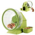4 in 1 Silent Large Hamster Wheel Multifunctional Hamster Running Wheel Quite Running Spinner Wheel Accessories with Food Bowl Water Bottle for Hamsters Dwarf Gerbil (Green) - color: Green