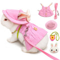 5PCS Rabbit Harness and Leash Set with Dress Hat Bag and Plush Charm for Baby Bunny Guinea Pig Chinchilla, Cute Pink Bunny Clothes Outfit,S,7034-07 - color: Pink, size: S Fits 1.1-2.2lb Baby Bunny Guinea Pig Chinchilla
