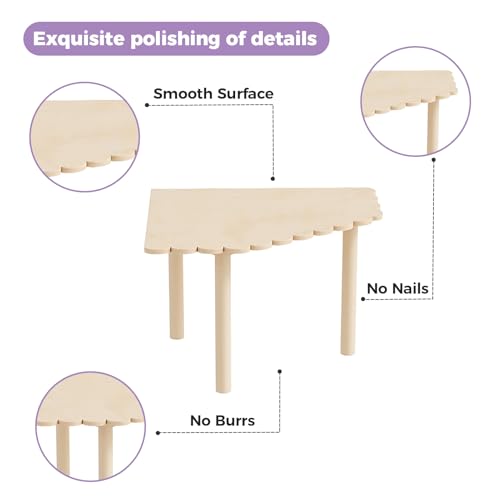 Mini&moe Hamster Platform - Small Animal Play Wooden Heigh Platform for Exercise Wheel Food Bowl Water Bottle and Other Cage Accessories