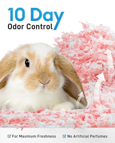 BUCATSTATE Hamster Bedding 70L, 99% Dust-Free Guinea Pig Bedding Odor Control Paper Bedding, Cozy Small Animal Bedding for Rabbit Rat Syrian Dwarf Hamsters Gerbils (Pink) | FSC-Certified Material, Expands 3X, Cozy Paper Bedding for Guinea Pigs, Colorful H