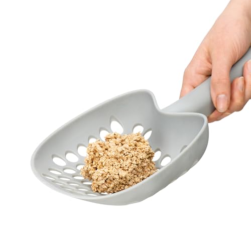 Catit PIXI Cat Litter Scoop, Grey | Ergonomic Cat Litter Scooper with Efficient Sifting Design, Durable & Easy to Clean