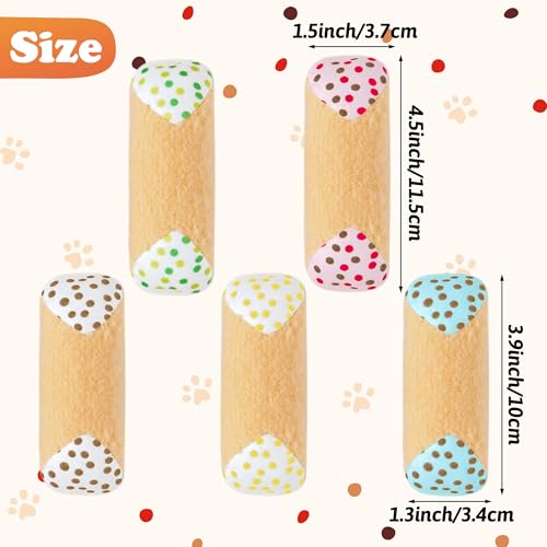 MALLMALL6 Catnip Toys for Cat - 5Pcs Cannoli Crinkle Paper Sound Catmint Toy Gift for Indoor Kitten, Teething Chew Kick Interactive Kitty Supplies, Soft Italian Dessert Pet Present for Kitten Lover - style: Cannoli（with Crinkle Paper）
