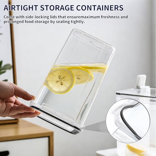 2pc 6.5L Airtight Food Storage Containers with Lids, Cups & Labels | Large BPA-Free Plastic Food Storage with Labels for Spaghetti, Cereal, Oats & Kitchen Pantry Organization, 2 Pack - size: 2 pcs(6.5L)