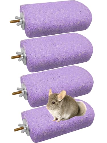 Chinchilla Lava Ledges Rat Climbing Platform 4 Pack Pumice Ledge Shelf Pet Chewing Grinding Toys Small Animals Cage Accessories for Totoro Squirrel Guinea Pig Hamster Purple - color: Purple, size: 4 PCS 5.11 x 2.75 x 0.98 inches