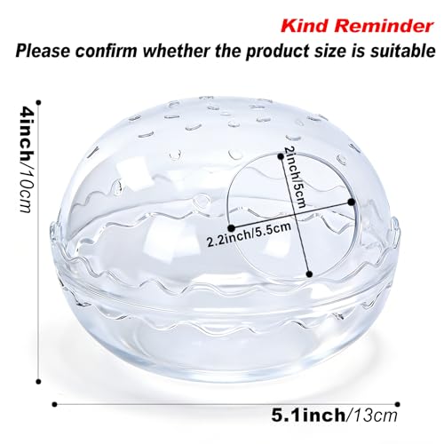 Hamsters Bathtub Box,Hamster Bathroom,dust Bath for Hamster,Hamster Sand Bath Container,Hamster Bath,Hamster Bathing Bowl,Transparent Toilet for for Hamster Cage Accessories (5.5x5.5x4 inch)