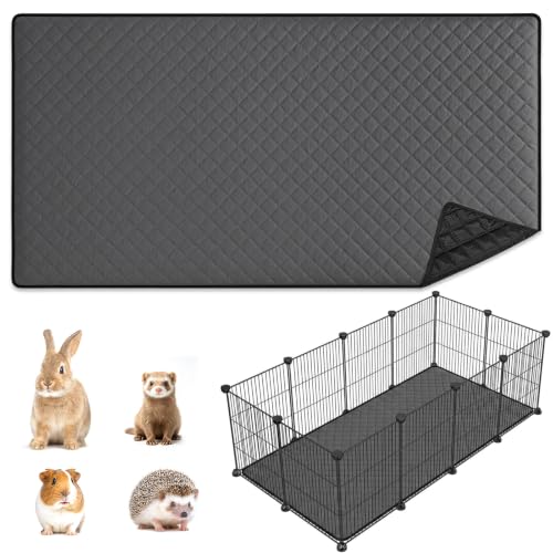 Extra Large Cage Liner for Rabbits, 78.15 X 39.37in Guinea Pig Cage Liners | Washable Bunny Carpet, Leakproof Anti-Slip Absorbent Pee Pads Bunny Mat, Reusable Rabbit Cage Mat for Small Animals - size: 1 Count (Pack of 1)