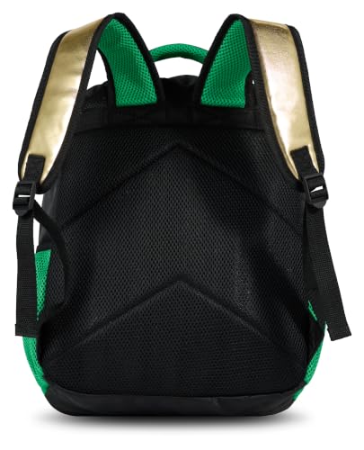 AI ACCESSORY INNOVATIONS WWE Money in the Bank Backpack for Kids & Adults, 16” Wrestling Bookbag with Rubber Molded Logo Dangle, Gold - color: Wwe