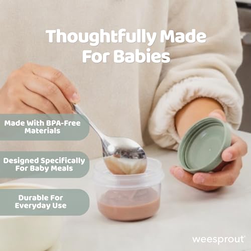 WeeSprout Leakproof Baby Food Storage - 12 Set, Small Plastic Containers with Lids, Lock in Freshness, Nutrients & Flavor, Freezer & Dishwasher Friendly, 4oz Snack Containers (Variety Matte) - color: Matte Variety