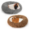 PETKNOWS 2-Pack Winter Guinea Pig Beds Hamster Bed Small Animal Hideout | Thickened Plush and PP Cotton Fabric, Guinea Pig and Hamster Bed, Keeping Warm and Safe, 30cm Size with Inner Cushion - color: Brown, Grey