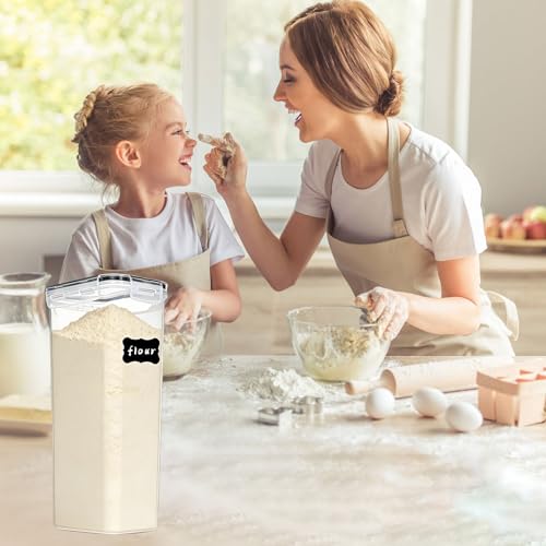 4pk 2.8L Airtight Containers, Clear Stackable Dry Food Storage | 4pk 2.8L airtight canisters with sealed lids block moisture. Sturdy plastic, stackable for kitchen pantry dry food - size: 4 pcs(2.8L)