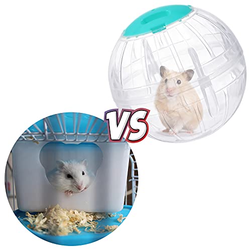 2 Pieces Hamster Ball Hamster Exercise Ball 5.7 Inch Guinea Pigs Running Balls Transparent Plastic Hamsters Wheel for Mini Dwarf Rabbits Small Pets to Reduce Boredom and Increase Activity