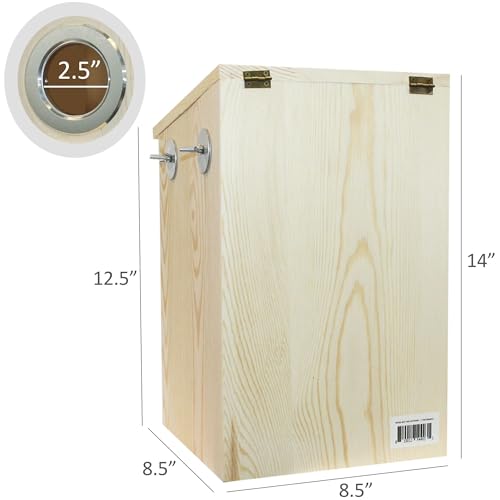 Squirrel Nest Box - Cage Attachment, Hinged Lid, Perching Ledge - for Squirrels, Sugar Glider, Rat, Finch, Parakeet, Lovebird, Canary, Cockatiel, Other Birds & Small Pets - size: Extra Large