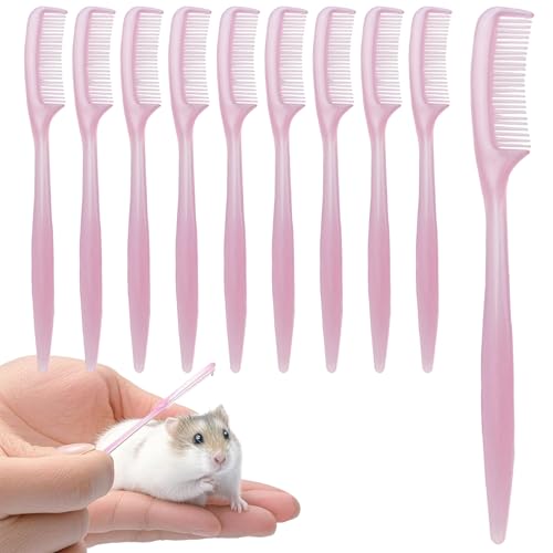 Bunny Brush | 10 Pieces Small Animal Hair Grooming Tool | Hamster Cleaning Supplies | for Tiny Pet Ferret Indoor Home Coat Sensitive Skin Daily Care - color: Pink