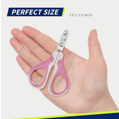 Pet Nail Clippers U07.1, Professional Claw Trimmer, Bended Scissor Special for Cats, Kittens, Dogs, Puppies, Small Animals, White/Thulian Pink - color: #03 White/Thulian Pink