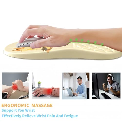 Ergonomic Mouse Pad with Wrist Rest,Soft Memory Foam Massage Design, and Non-Slip PU Base for Pain Relief, Gaming Mouse Pad for Desk, Home, Office - color: M-02