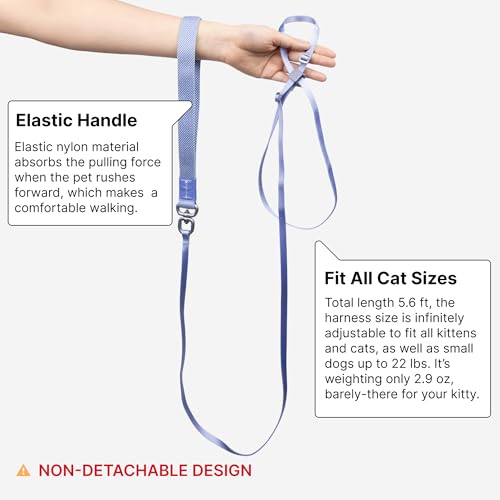 Cat Harness and Leash 2-in-1, Escape Proof Anti-Choking Harness Adjustable Lightweight Leash One-Piece Non-Detachable for Kitten Cats Outoor Walking Training, US IDA Bronze Award (Black) - color: Midnight Black